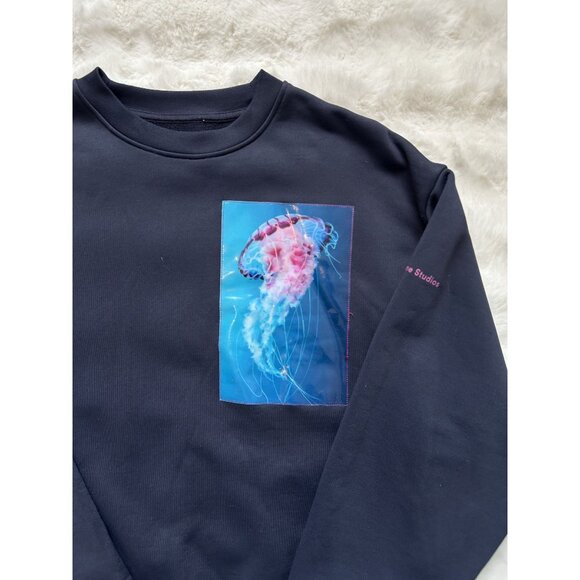Acne Studios Navy Jellyfish Patch Sweatshirt Small - Picture 5 of 7